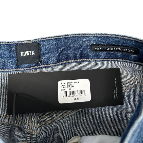 Edwin Hana Classic Straight Jeans in Blue Medium Wash Awake - Picture 6 of 7